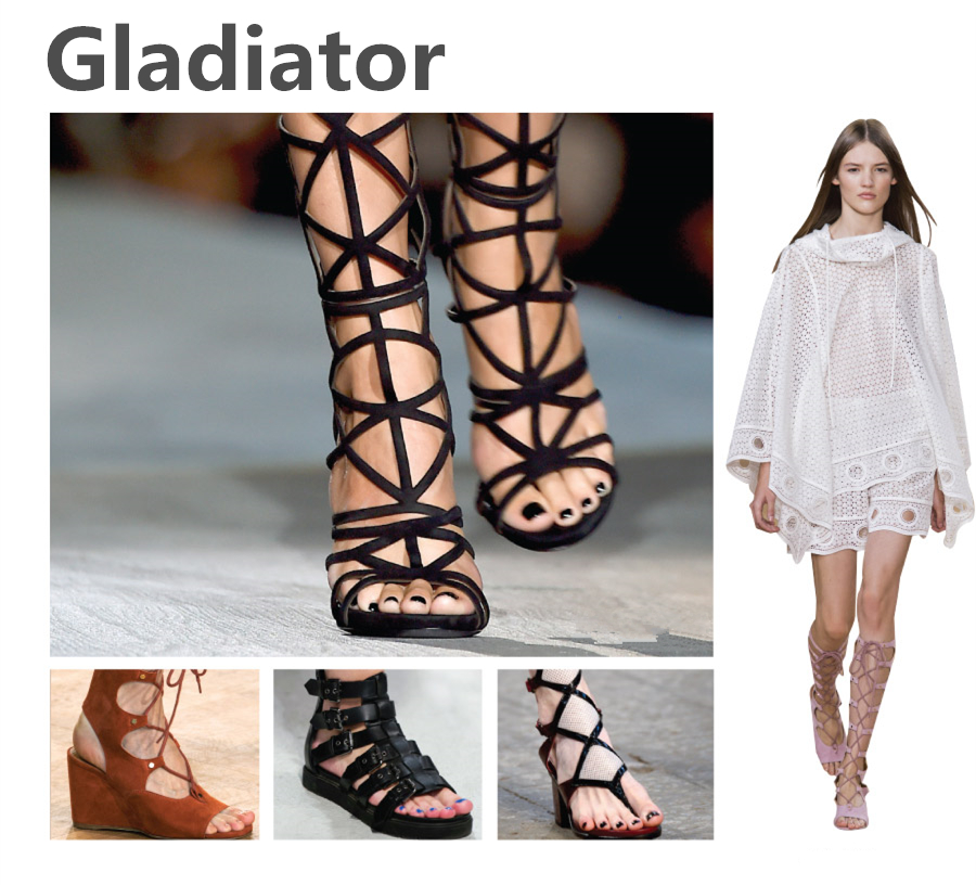 ✓ 羅馬款(Gladiator)
因為和羅馬時代戰士們穿的鞋子很相似,因此稱為羅馬鞋!
以皮繩環繞腳踝的設計纏繞整個小腿部分,
雖然很多男性們都表示這款鞋很不討喜,
可是羅馬鞋卻依舊受到許多女性們的喜愛喲!