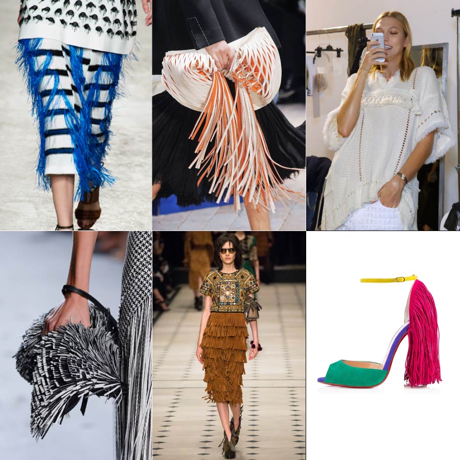 Isabel Marant, Christian louboutin等,許多品牌都設計了許多帶有輕快感的流蘇,設計在包包、鞋子、服裝等許多Item上唷!