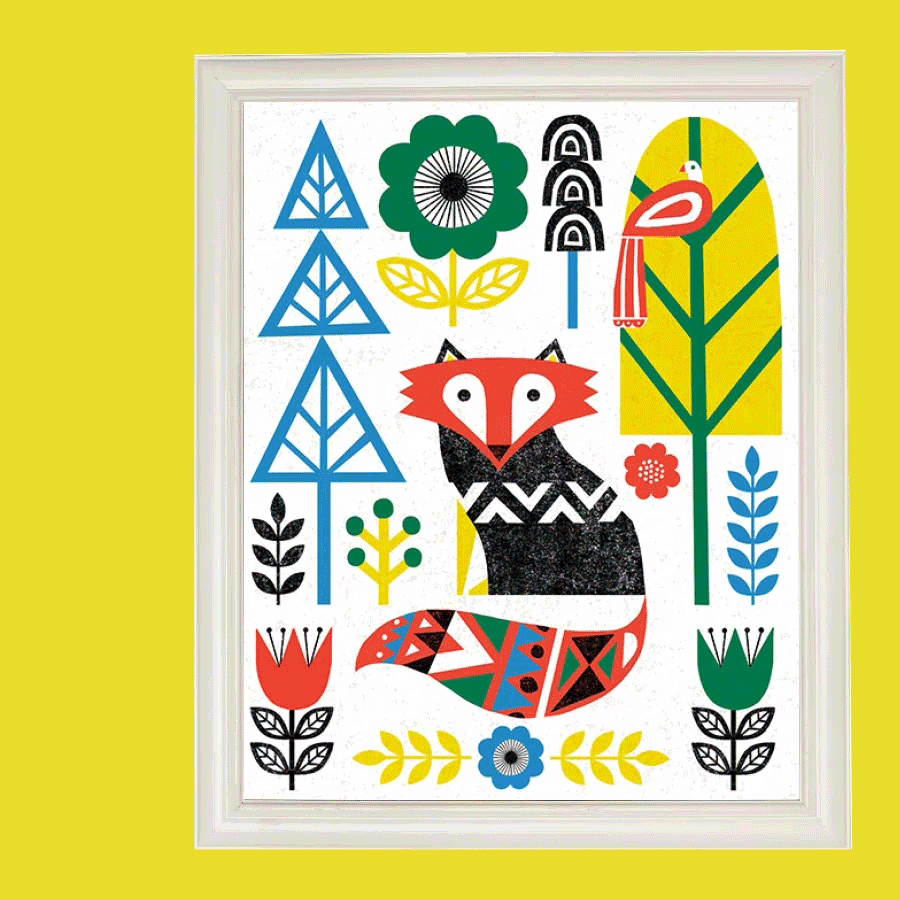 把拔: Mo Mullan
名字: Folk Lodge Fox
大小: 24x30cm
行銷商: Gurim
(對話框:偶生活在一個美麗的小村莊,那裡有各種各樣顏色的樹..偶很喜歡這件黑色的外套,它和我茸茸的狐狸毛很配對不對?!)