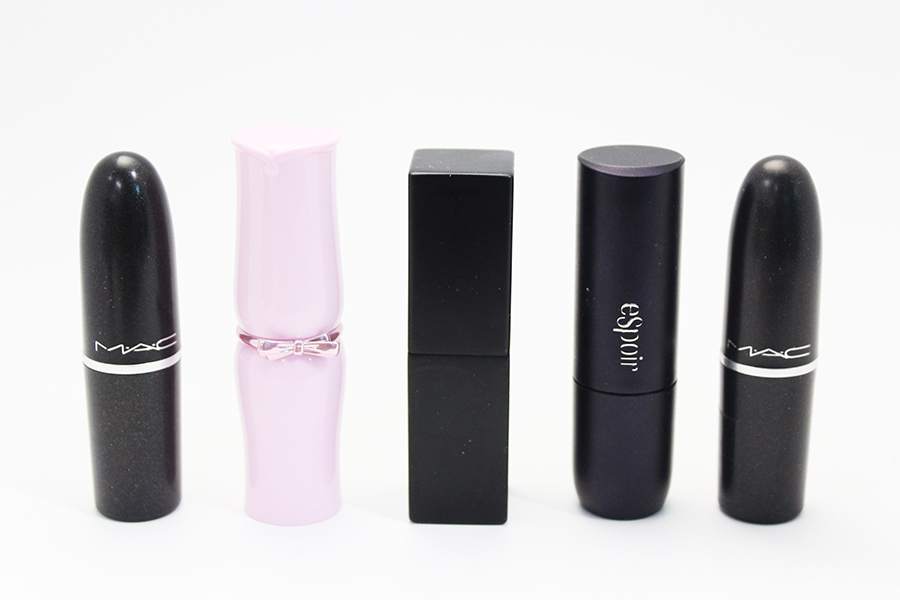 MAC IMPASSIONED, ETUDE HOUSE Wish lips talk lipstick, NARS Grace, ESPOIR Just bitten, MAC Relentlessly red