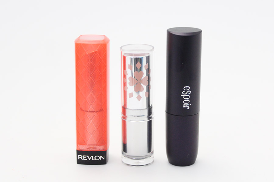 Revlon Lip butter 15號,
Banilaco Glam muse luster lipstick LOR227號,
Espoir OR402 Sweet Brier.