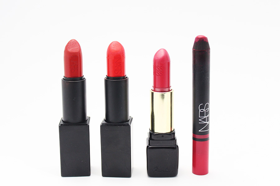 1. NARS Audacious Marlene, NARS Audacious Lana, 嬌蘭(Guerlain) 324號 Red Love, NARS Lip pencil Luxembourg 9208號