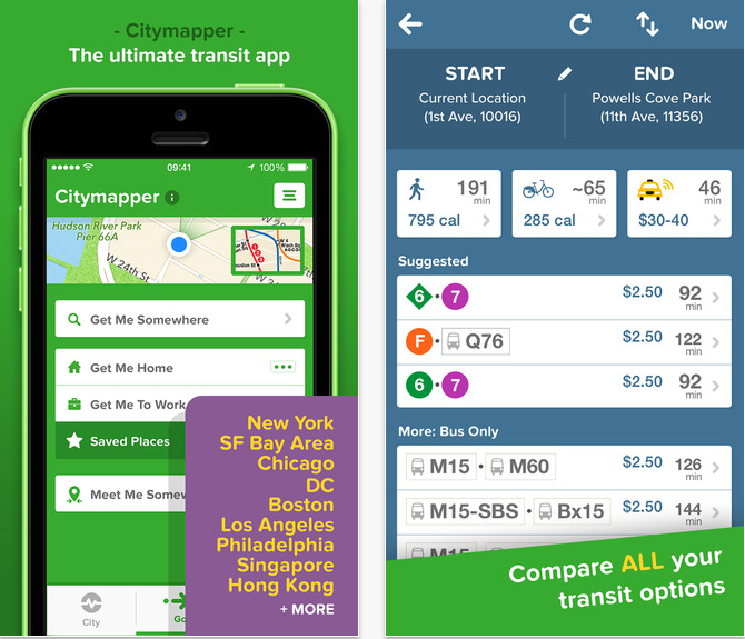 #1 Citymapper
Citymapper是露可你看手機裡絕對不會刪除的App之一!它有各大城市清楚的地圖導航功能,幫你計算出最便宜、快速的路程走法,另外也能將地點存取後作為離線地圖,超方便的!