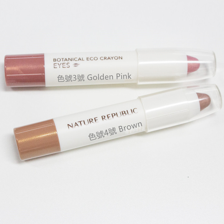 ▶ NATURE REPUBLIC Botanical Eco Crayon Eyes 色號3號 Golden Pink, 色號4號 Brown
(價格 : 各 KRW6,000)
