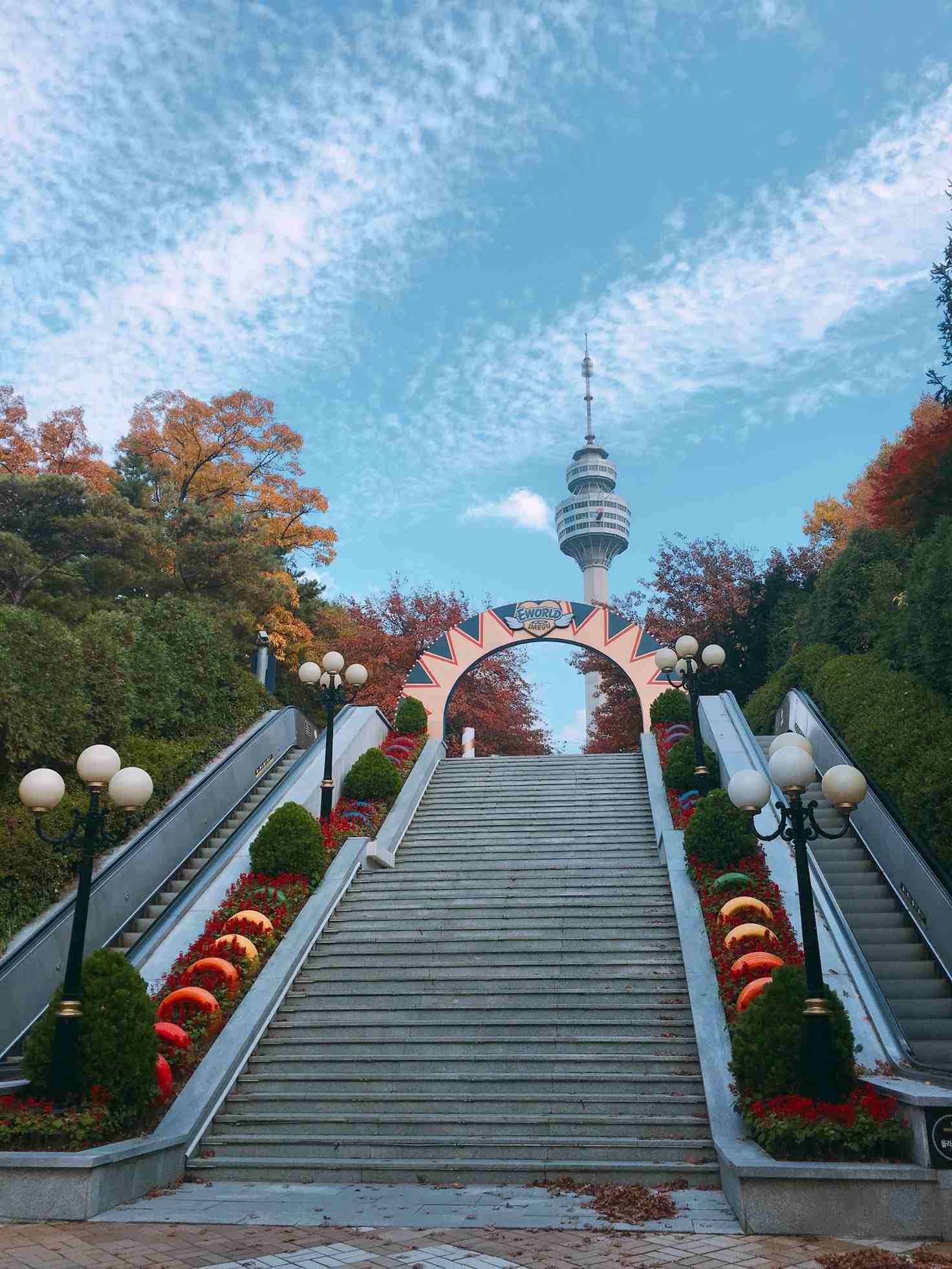 景点1: e-world e-world是大邱最大的游乐园,即使不玩游乐设施,这里